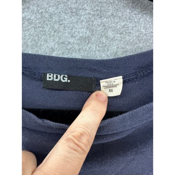 BDG Woman's sz M Striped Navy and White Boatneck T Shirt Tunic Urban Outfitters - Picture 2 of 6